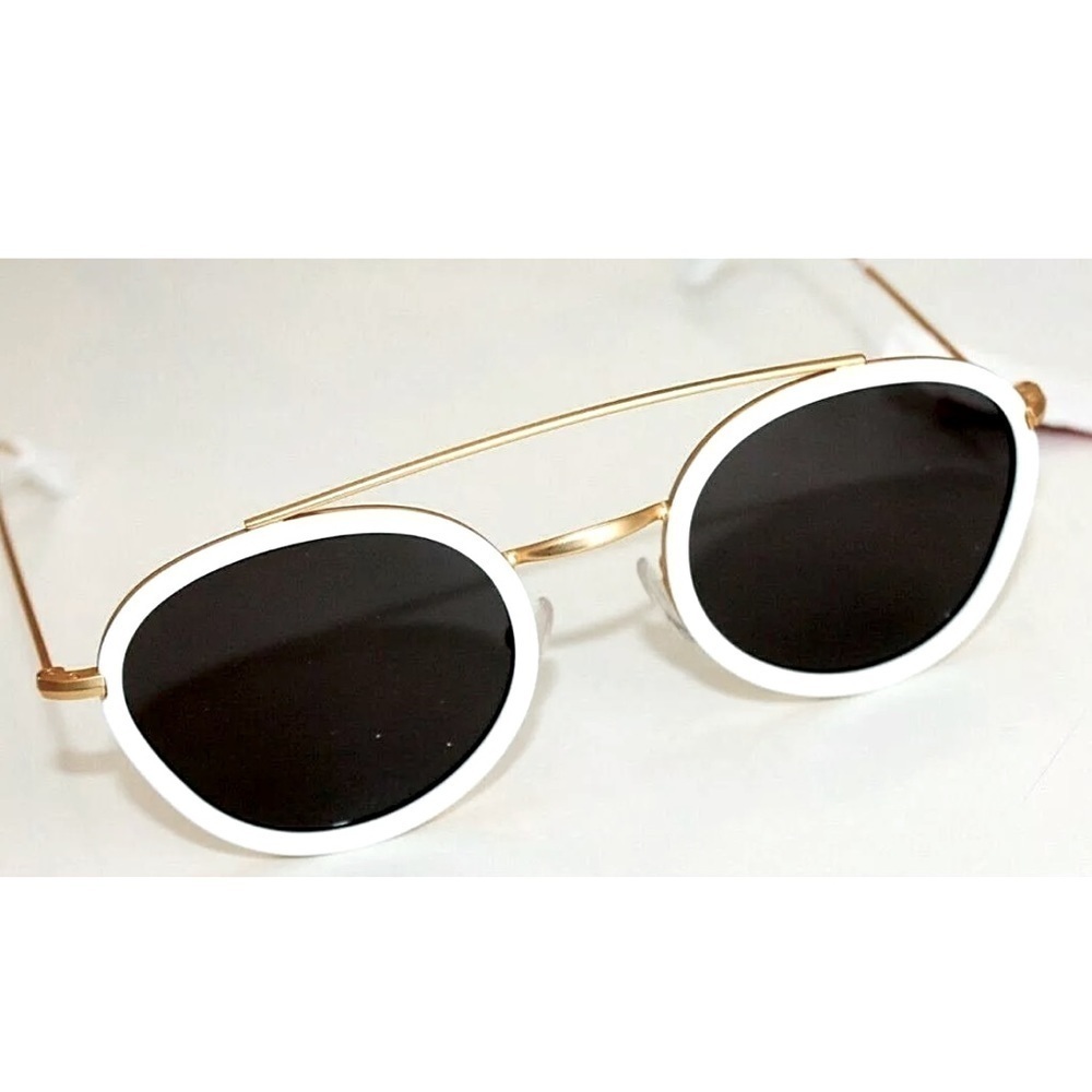 NWOT GLASSING “THE EDDY SUNGLASSES STEEL & ACETATE FRAMES WITH GREY LENSES - Picture 2 of 6